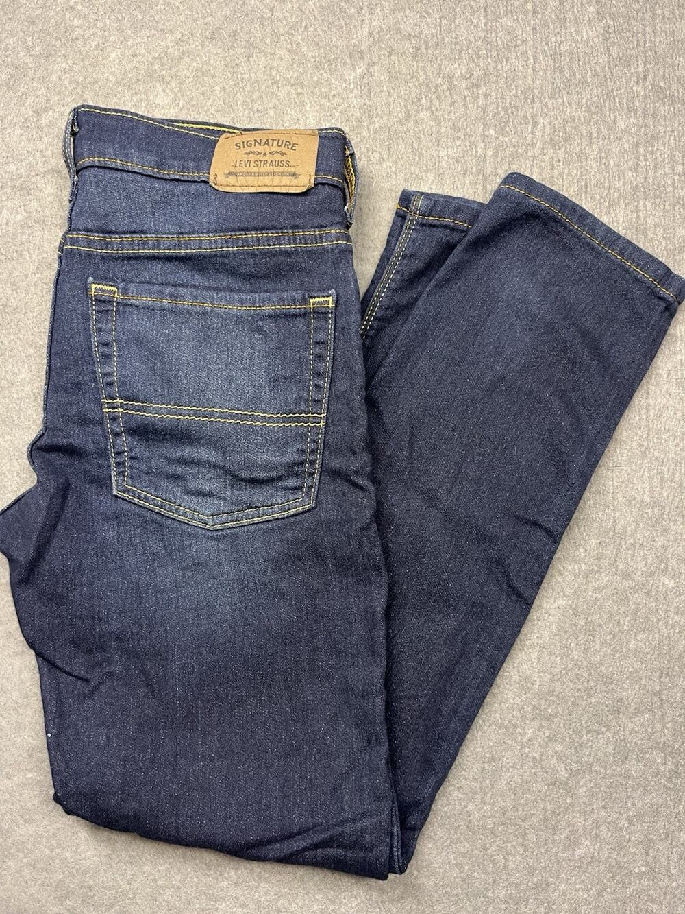 EXCELLENT Levi Strauss S26 Skinny Boys Jeans 16 Regular Dark Wash Stretch